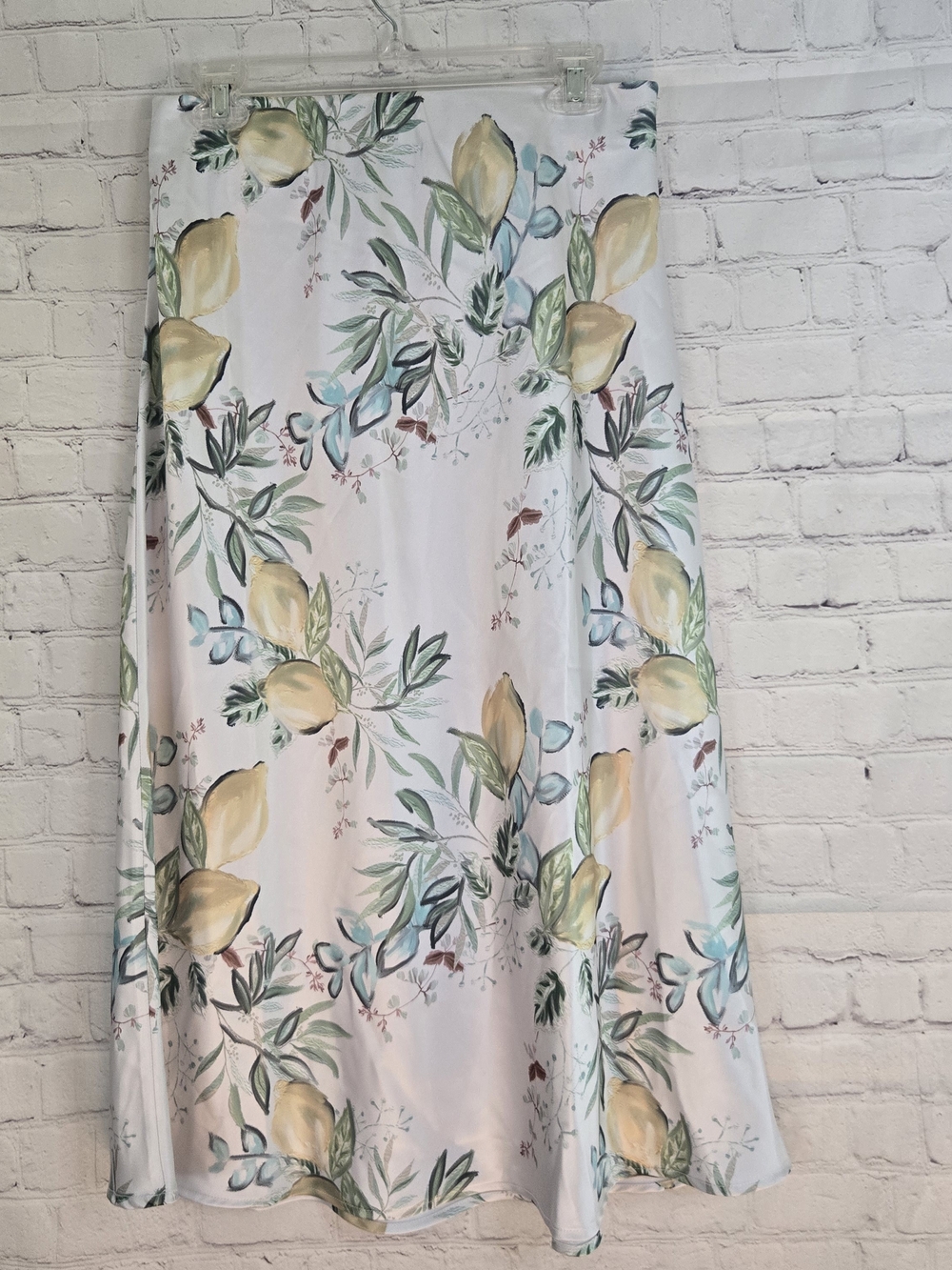 Elizabeth & Nicole‎ satin whimsical lemon Slip skirt Mediterranean cottagecore